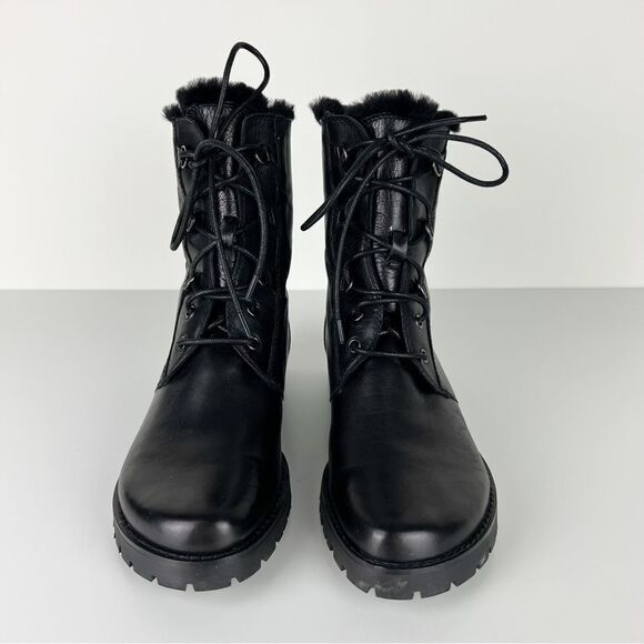 Black Ankle Boots with Fur Lining - Picture 2 of 11